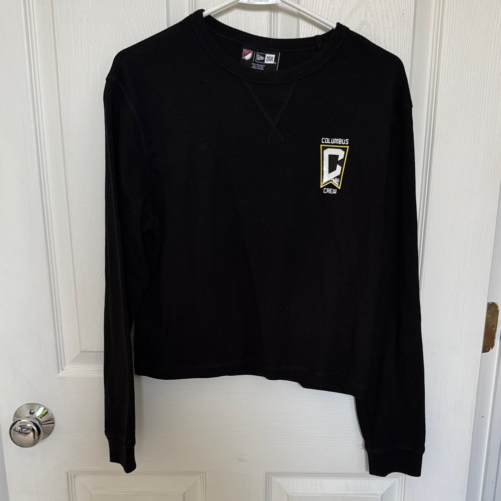 Black Columbus Crew cropped Long Sleeve Shirt